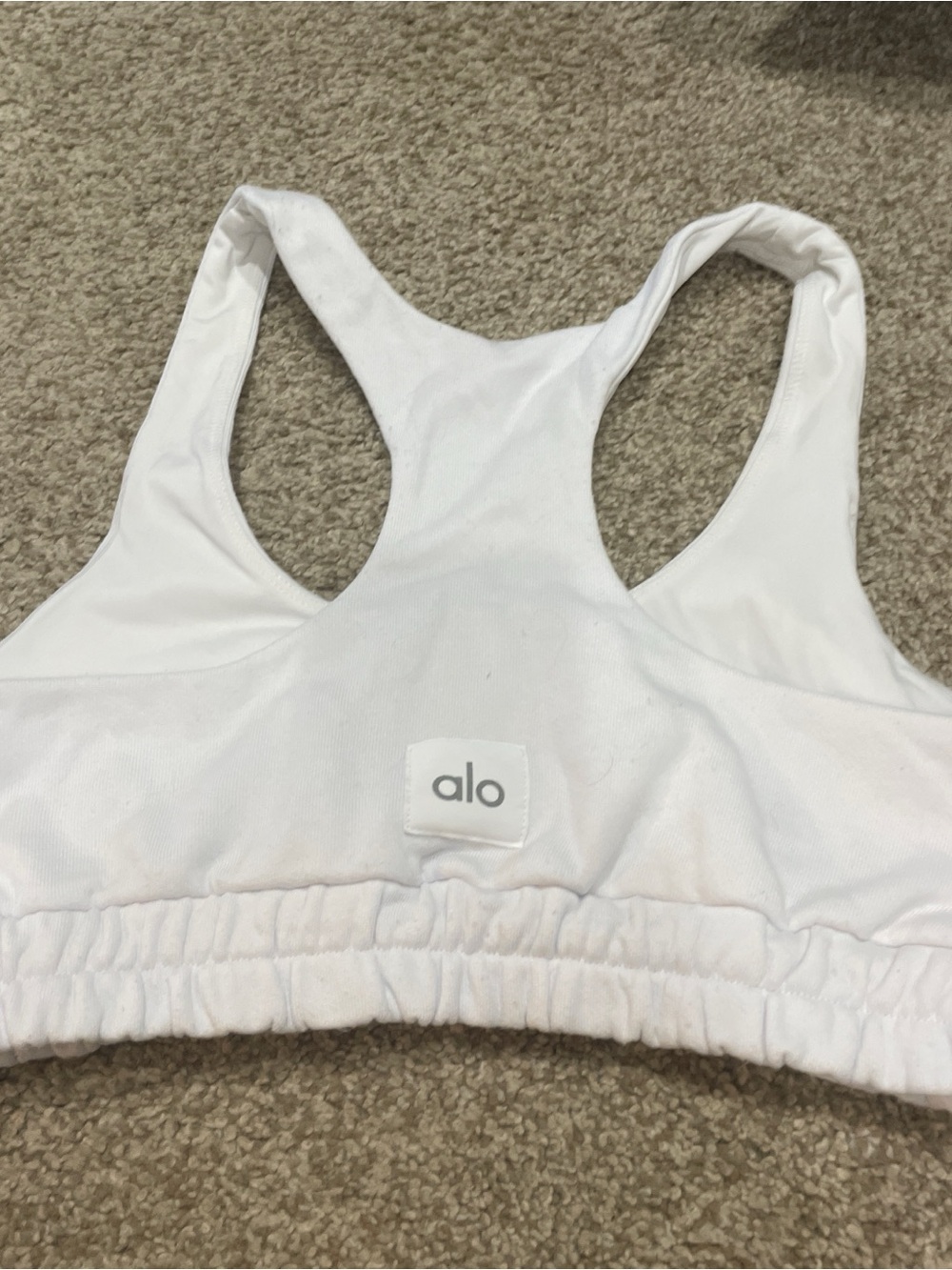 ALO Yoga White Racerback Sports Bra